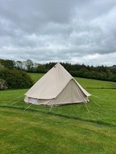 5m Ultimate Bell Tent Canvas Camp Cotton Tent + Metal Pole Barely Used