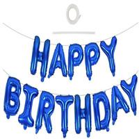 Blauer Geburtstagsballon 16 Zoll Luftballon Folie Happy Birthday Banner Helium