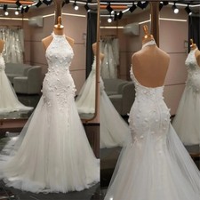 Backless Sleeveless Wedding Dress Lace Mermaid Wedding Gown Wedding