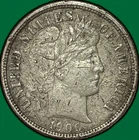 1906-D Barber Dime Almost Uncirculated AU Coin, Very Rough #43882