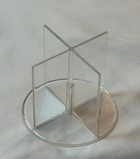 Vintage Clear Plastic Barbie Doll Stand - Round X Display Stand - Unmarked