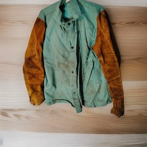 Vintage cowhide suede leather heavy welding jacket XL