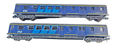 Schwader von 2 Lima Dutch NS Spur HO blau Plan E Korridor Personenbahn ohne OVP.