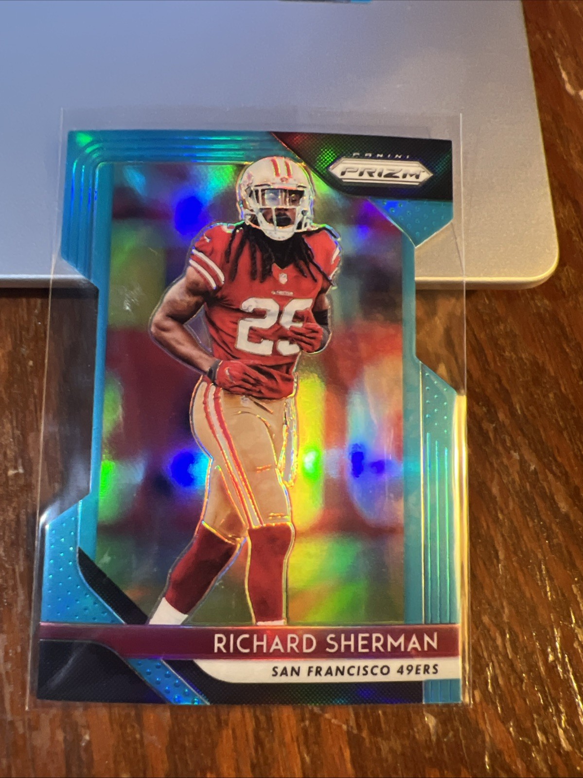 Richard Sherman 2018 Panini Prizm Light Blue Prizm #27 /199 49ers Seahawks NM-MT