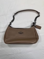 Coach Teri Shoulder Bag in Refined Pebble Leather Dark Stone CV934
