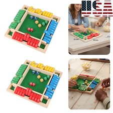 Wooden Shut The Box Dice Game 2-4 Player for Classroom Home Multicolor Style 6