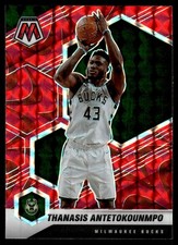 2020-21 Panini Mosaic Red Reactive Thanasis Antetokounmpo Milwaukee Bucks #167