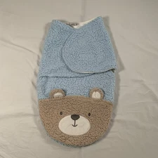 CHICK PEA Size 3-6 Months Baby Swaddle Blanket Cozy Fleece Nursery Bear Papoose