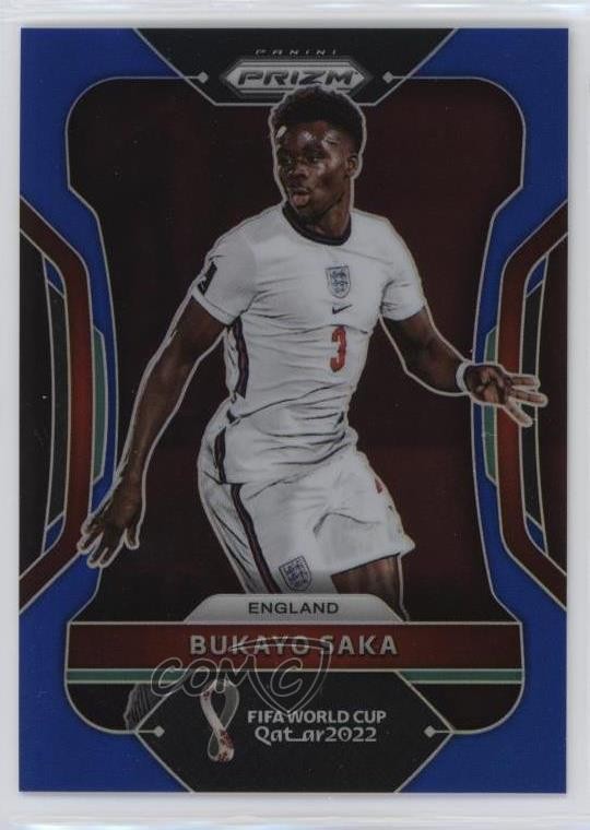 2022 Panini Prizm World Cup Qatar Blue Prizm 239/299 Bukayo Saka #84 04ae