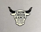 VINTAGE 12” CROW CREEK WYOMING RANCH PORCELAIN SIGN CAR GAS TRUCK MOTORCYCLE