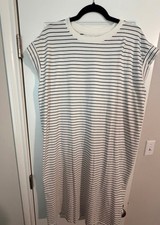 A New Day Black & White Striped T-Shirt Dress, XXL