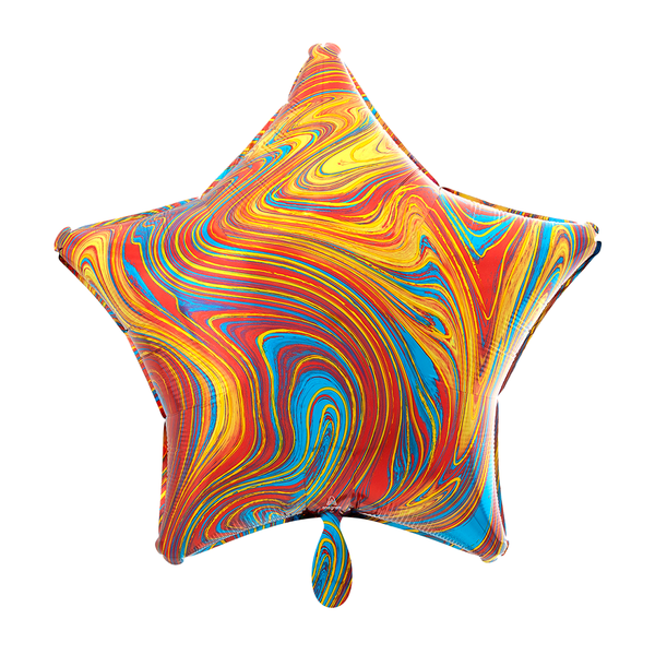 Stern Marmoriert Marblez Colorful Folienballon - 43Cm 17 Inch-image