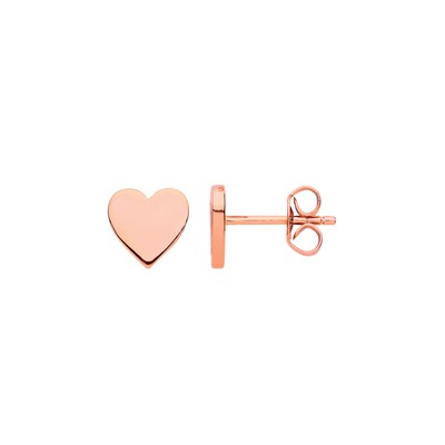 Rosensilber Jewelco London schlichte Liebe Herz Ohrstecker