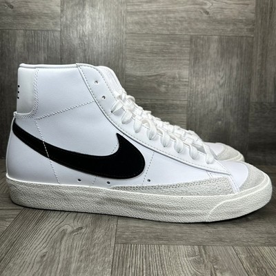 Nike Blazer Mid 77 Womens 11.5 White Black Leather Retro High Top NEW CZ1055-100