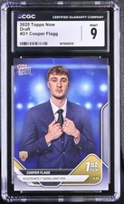 2025 Topps Now Draft Night #D1 COOPER FLAGG Rookie Card RC CGC 9 