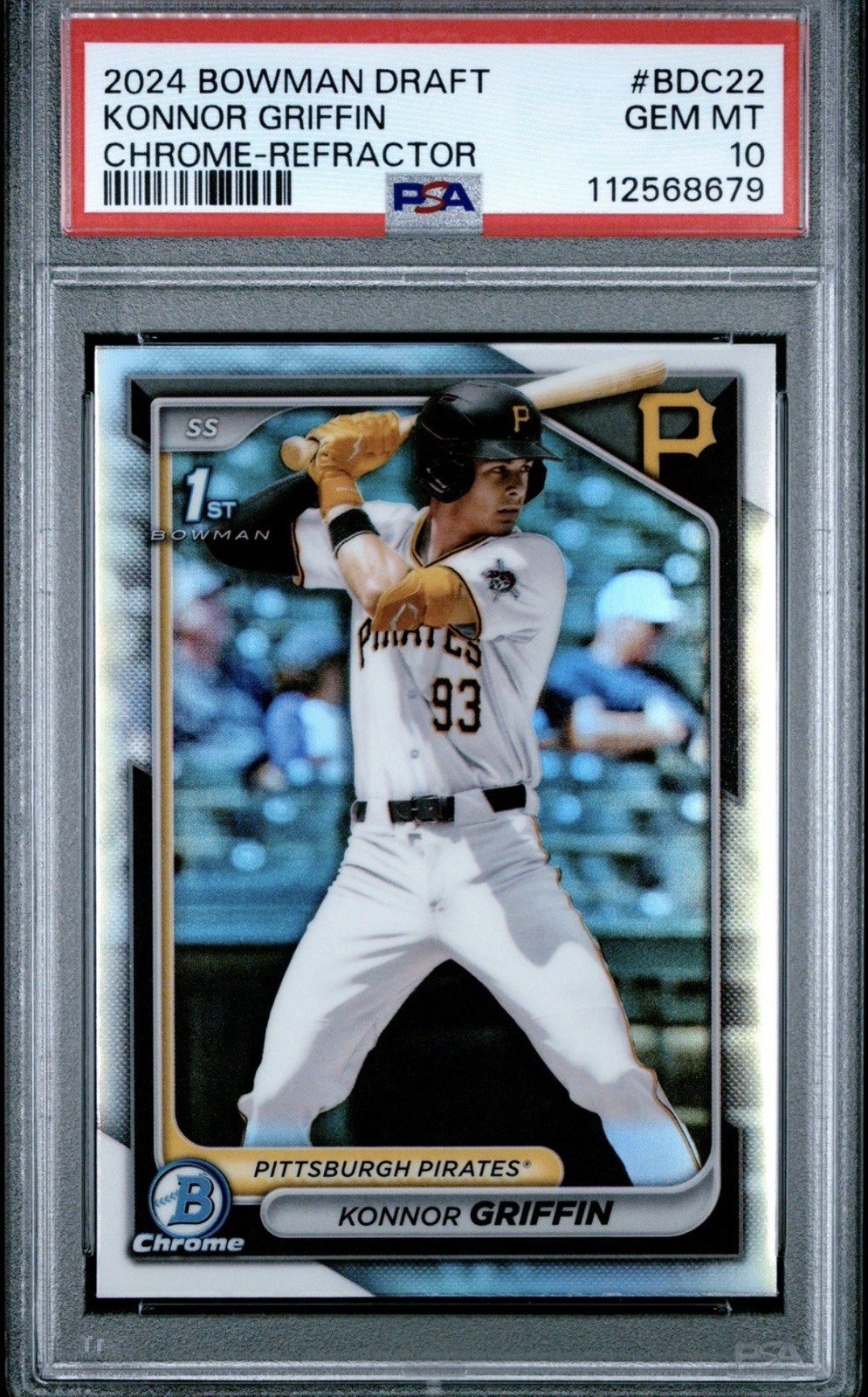 2024 BOWMAN DRAFT CHROME-REFRACTOR #BDC22 KONNOR GRIFFIN PSA 10