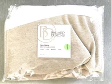 BALLARD DESIGNS TAILORED QUEEN BOX SPRINGS COVER IN NATURAL LINEN NEW