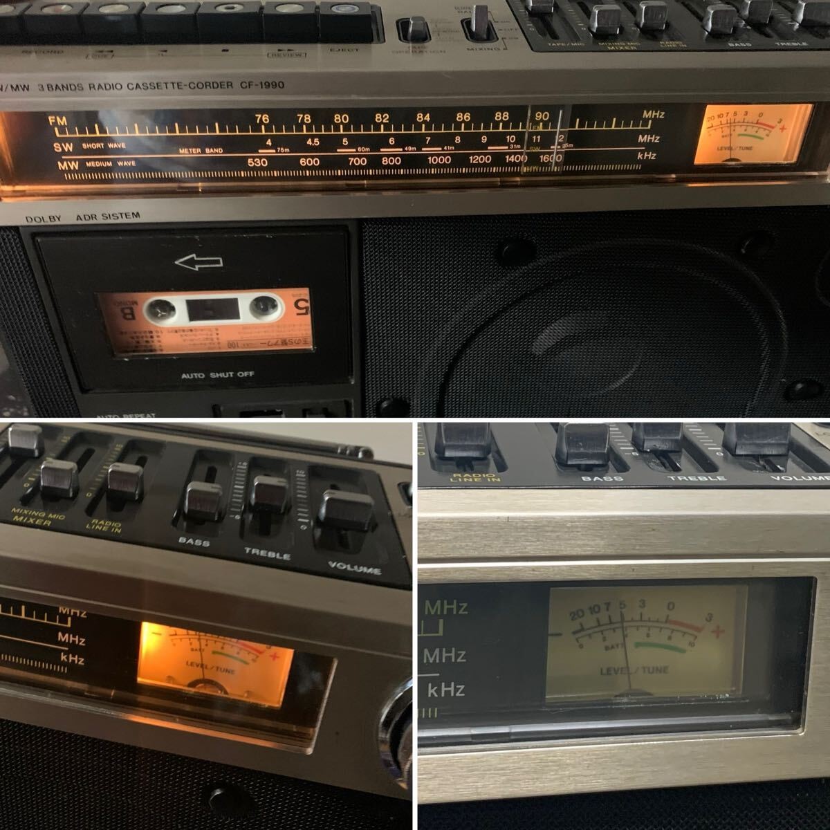 SONY CF-1990 Boombox, FM/SW/MW 3-Band, Used, Working, Showa Retro