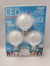 Feit Electric 8 Watt equivalent to 40W G25 LED 3 Dimmable Light Bulbs 500 Lumens