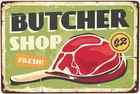 Butcher Shop Vintage Tin Metal Signs Home Décor 8x12 Wall Restaurant Metal Si