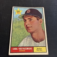 Carl Yastrzemski 1961 Topps Rookie Card RC Boston Red Sox 