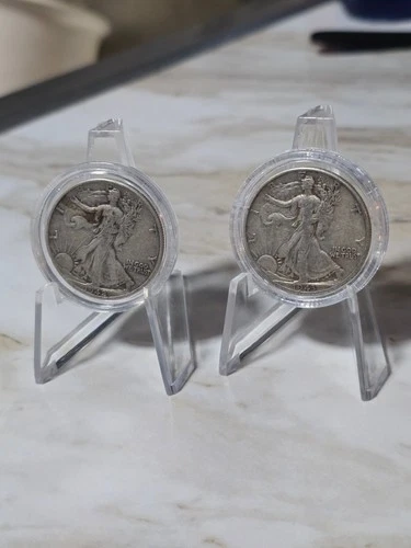 1942 and 1943 Walking Liberty halves 90% silver In Very Good Condition Very Nice