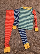 Lands'end Kids Multicolor Striped Long Sleeve Top Snug Fit Pajama Set Sz 12