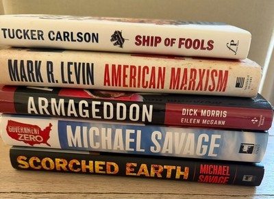 Mark Levin Tucker Carlson 5-Book Lot Conservative Politics Ship of Fools HC