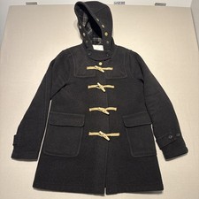 Montgomery Duffle Coat Womens Medium Grey England Toggle Hooded Jacket Wool