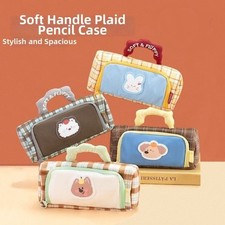 Large Capacity Color Blocked Pencil Case Stationery Storage Bag Student