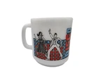 Vintage Glasbake Milk Glass Saturday Night Fever Disco Coffee Mug Cup Music