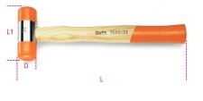 Beta 013900060 1390 60 60Mm Soft Plastic Face Hammers Wooden Shafts