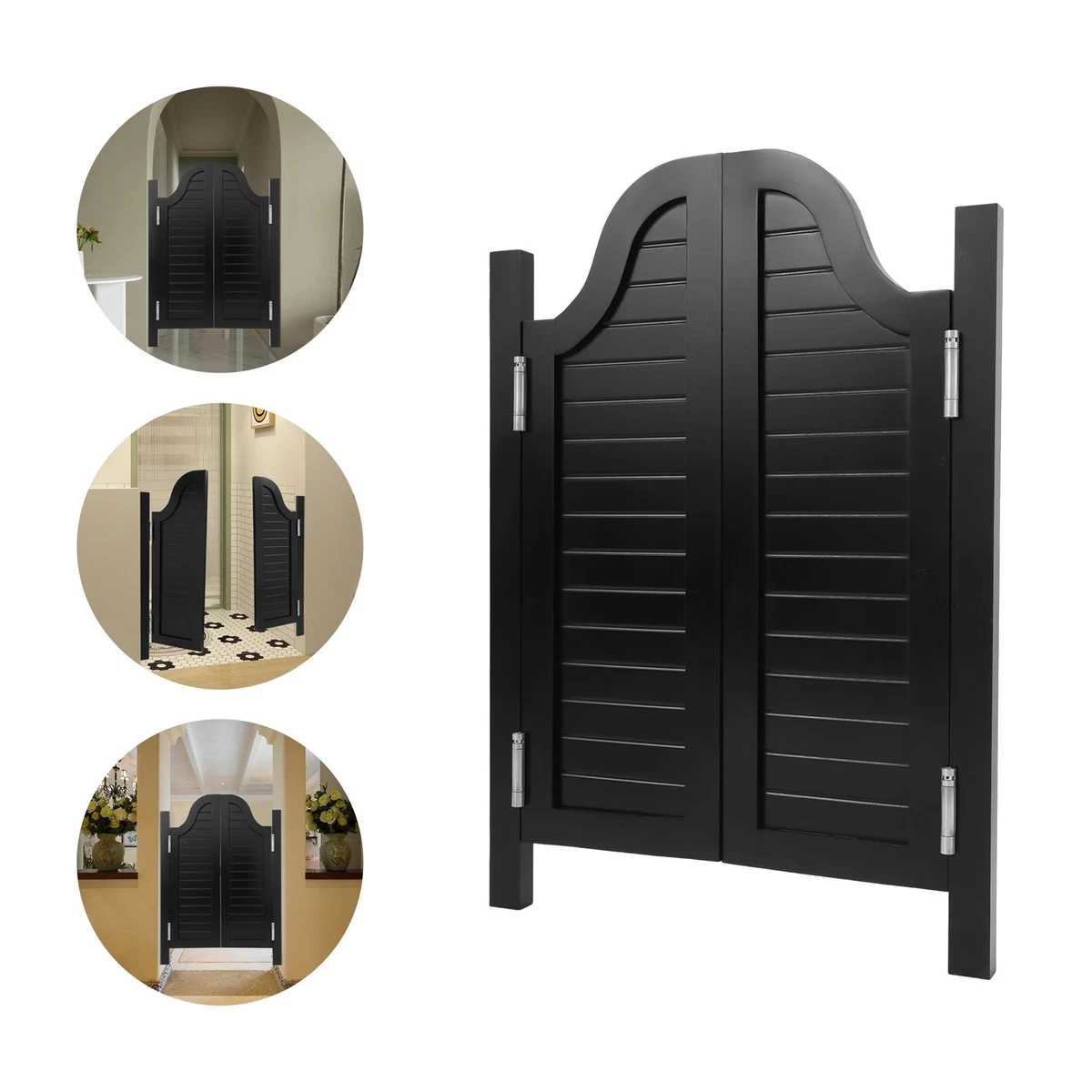 Puerta doble oscilante 180° puerta divisoria de madera retro barra de café media cintura
