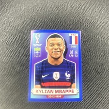 PANINI World Cup Qatar 2022 Kylian Mbappe FRA19 France Blue Parallel Sticker