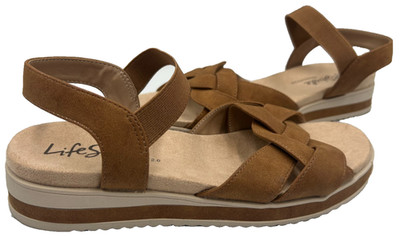 LifeStride Women's Zuri Ankle Strap Comfort Dress Sandals Brown Size:8.5 152i