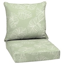 Arden Outdoor Deep Seat Cushion Set, 24 in x 24 24" x 24" Coastal Green Leaf