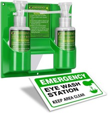 Portable Eye Wash Station OSHA Approved 17oz Emergency First Aid Kit Wall Mount