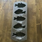 Vtg Lodge Cast Iron Perch Bluegill Fish Cornbread Pan Muffin Hushpuppy Mold