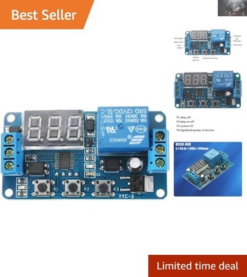 Adjustable DC 12V Time Delay Relay Module with LED Display, 0.1 Sec to 999 Min