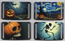 4 DIFFERENT BRAND NEW HALLOWEEN GRIP6 BUCKLES (Last Year's}