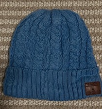Stereo Bluetooth Knit Beanie Hat With Removable Speakers - Black/White/Blue
