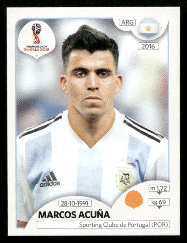 2018 Panini World Cup Russia Stickers #284 Marcos Acuña