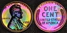 1956 PROOF Lincoln 1 One Cent TRULY STUNNING MONSTER Rainbow Toning (54-41)
