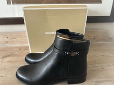 NWT Michael Kors  Finley  Black Leather Ankle Boots-Sz 10