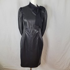 Calvin Klein Faux Leather Black Dress Size 4