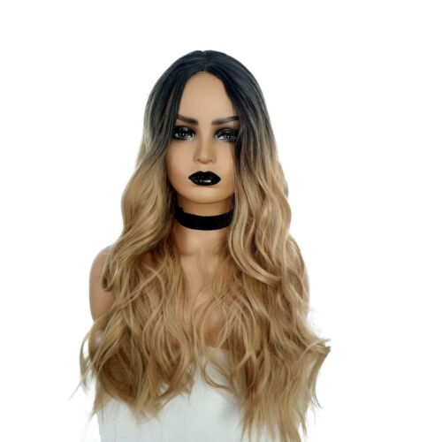 Damen 31" lange lockige Perücken Mode Cosplay Kostüm Haar Anime voll gewellt Party Perücke - Bild 31 von 44