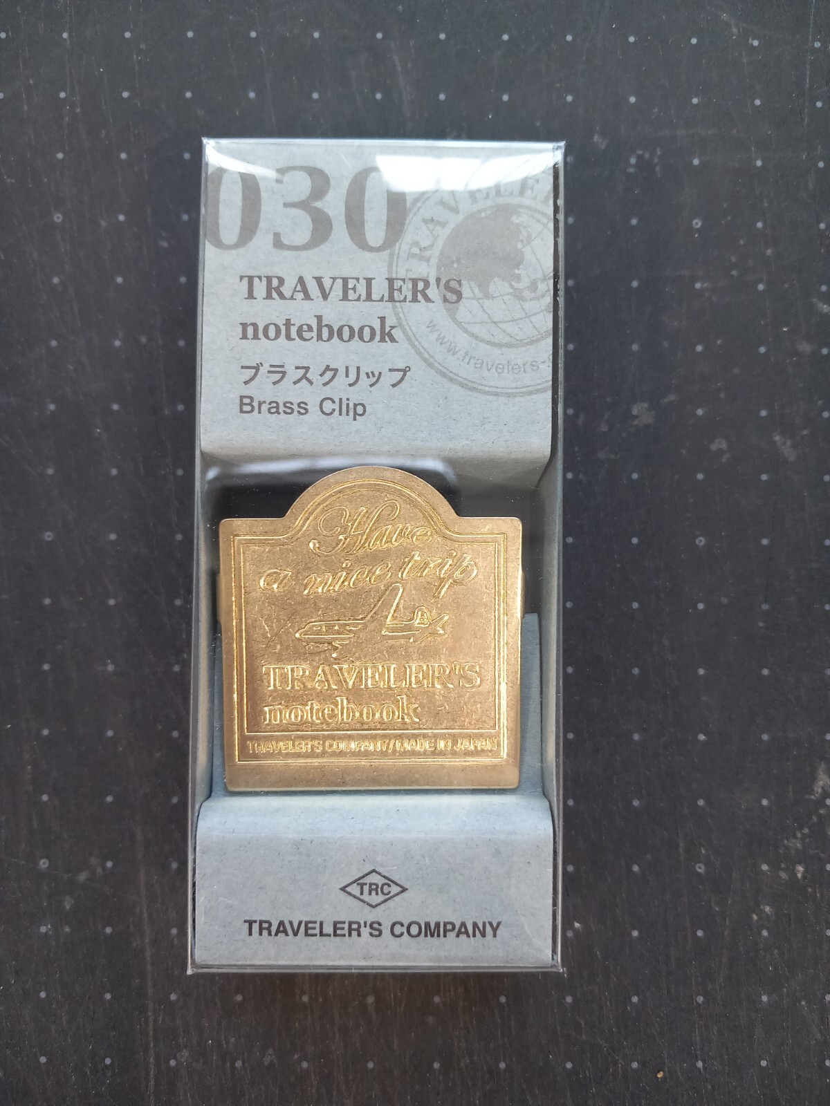 TRAVELER'S NOTEBOOK BRASS CLIP AIRPLANE  LOGO