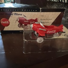 Coca Cola Pedal Plane Collector Edition 1997 - PROPELLER REVOLVES, WHEEL ROTATES