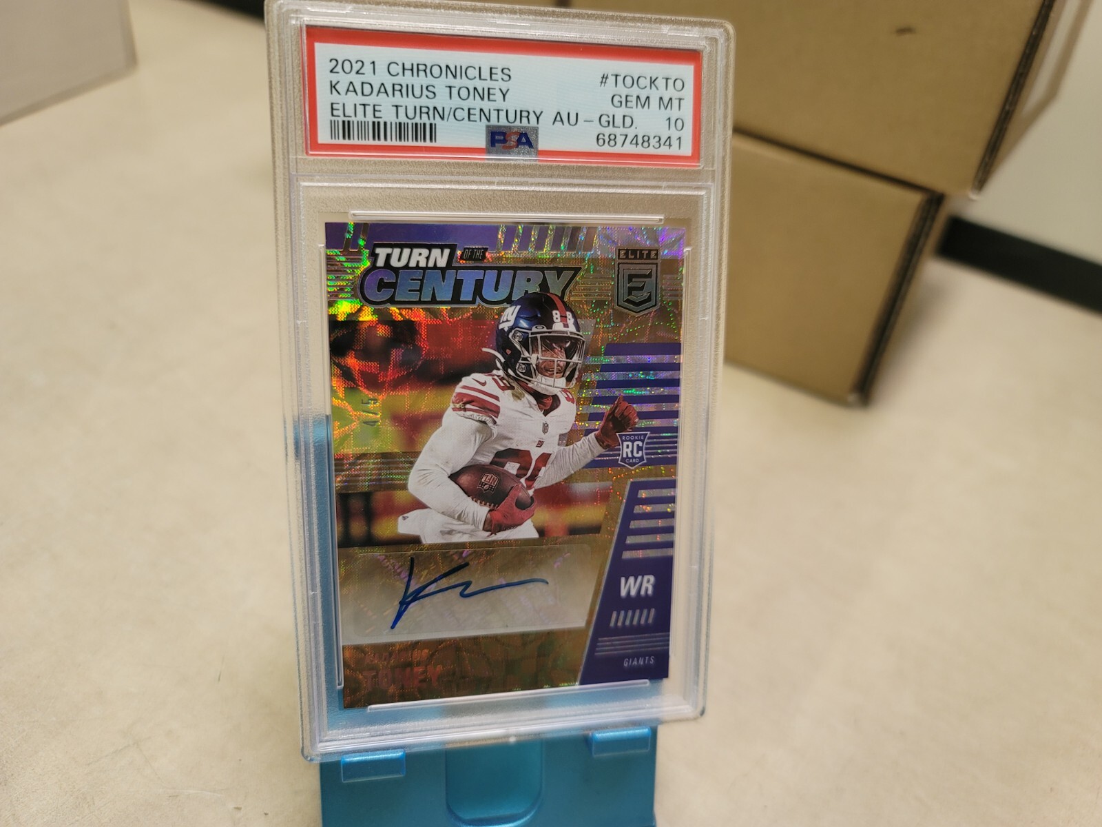 Kadarius Toney 2021 Chronicles Elite Turn Century Gold Auto 4/5 PSA 10 T7249 