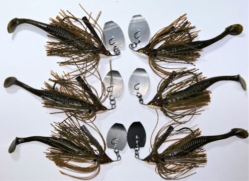Vibrating Jig WEEDLESS "Brim" 6 total: 3 3/8 & 3 1/2 w/Trailer